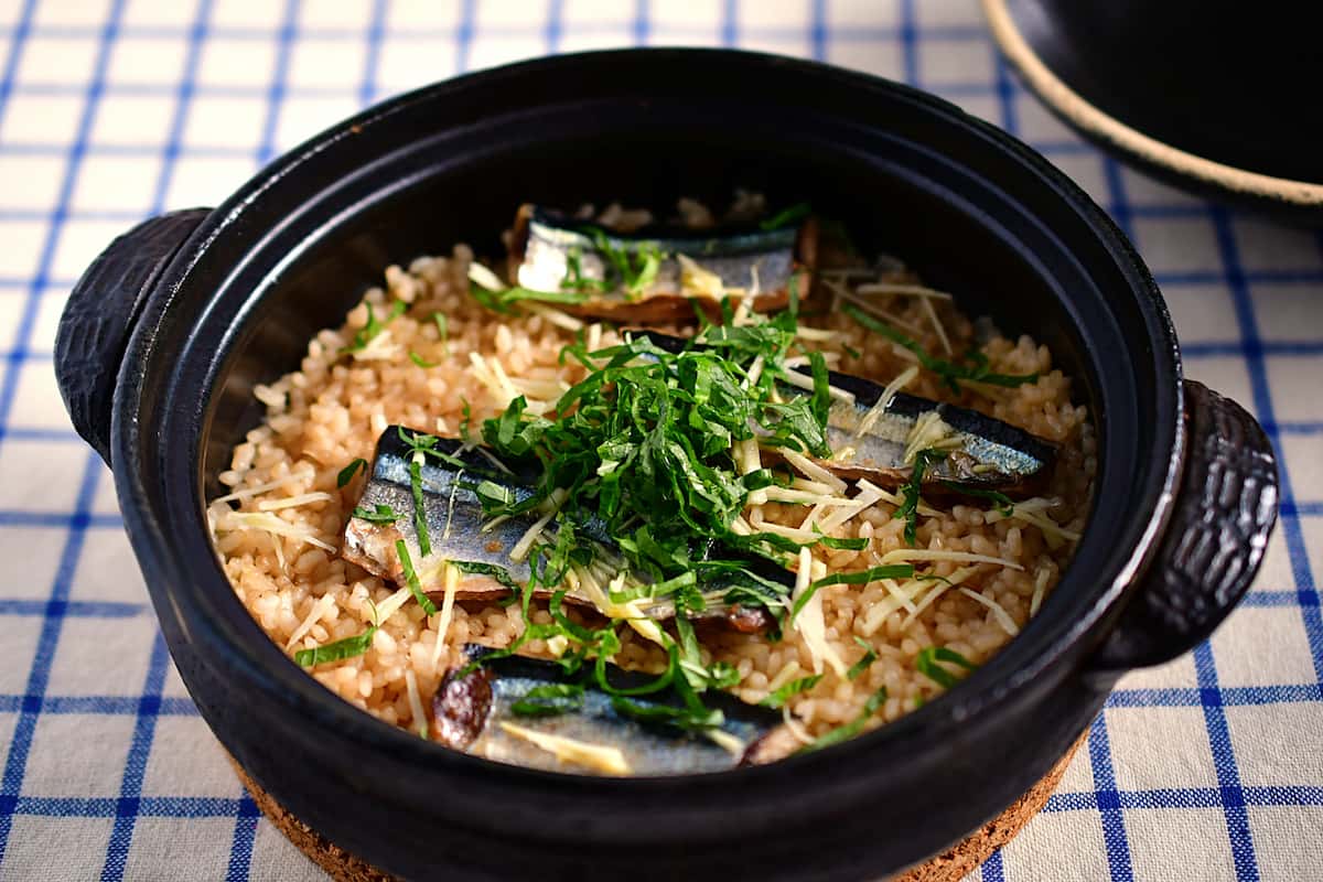 さんまのオイル煮を使った炊き込みご飯