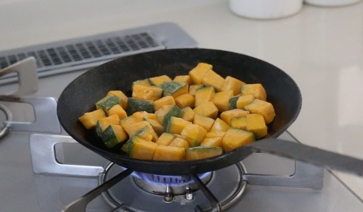 かぼちゃのそぼろ炒めレシピ2