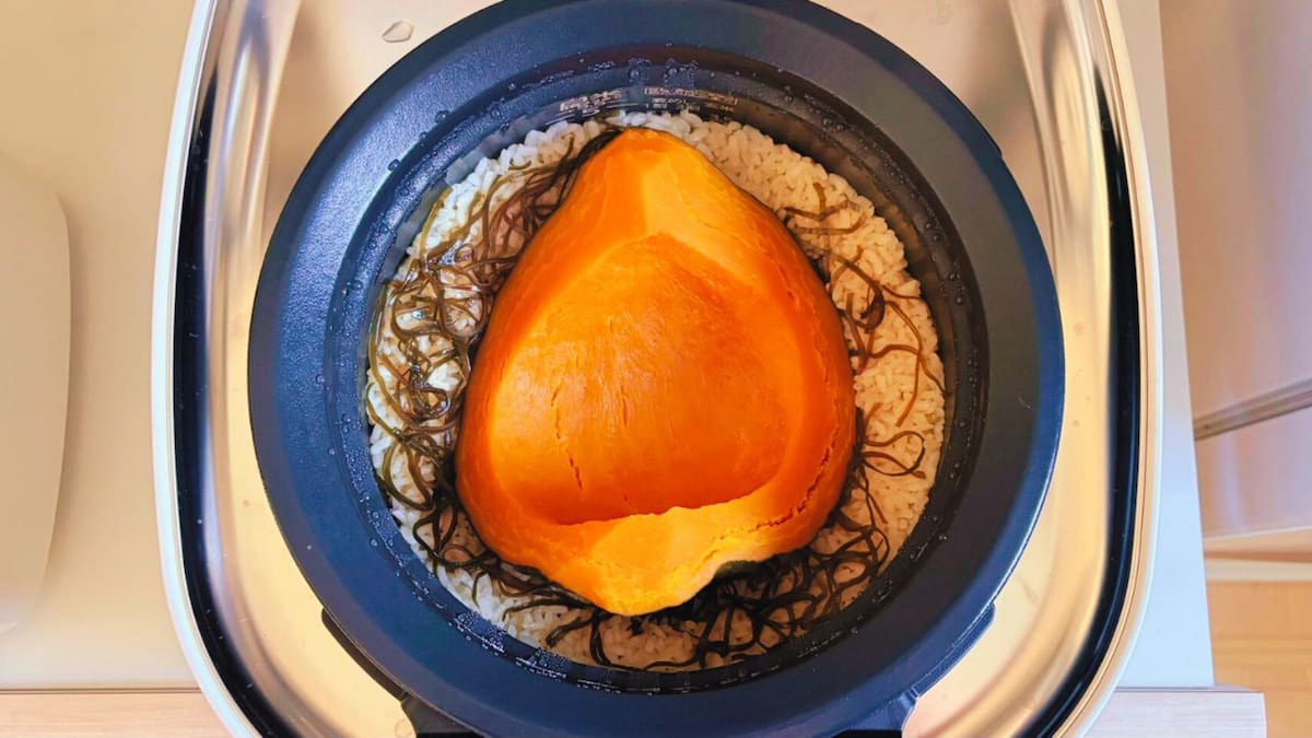 塩昆布かぼちゃ炊き込みご飯