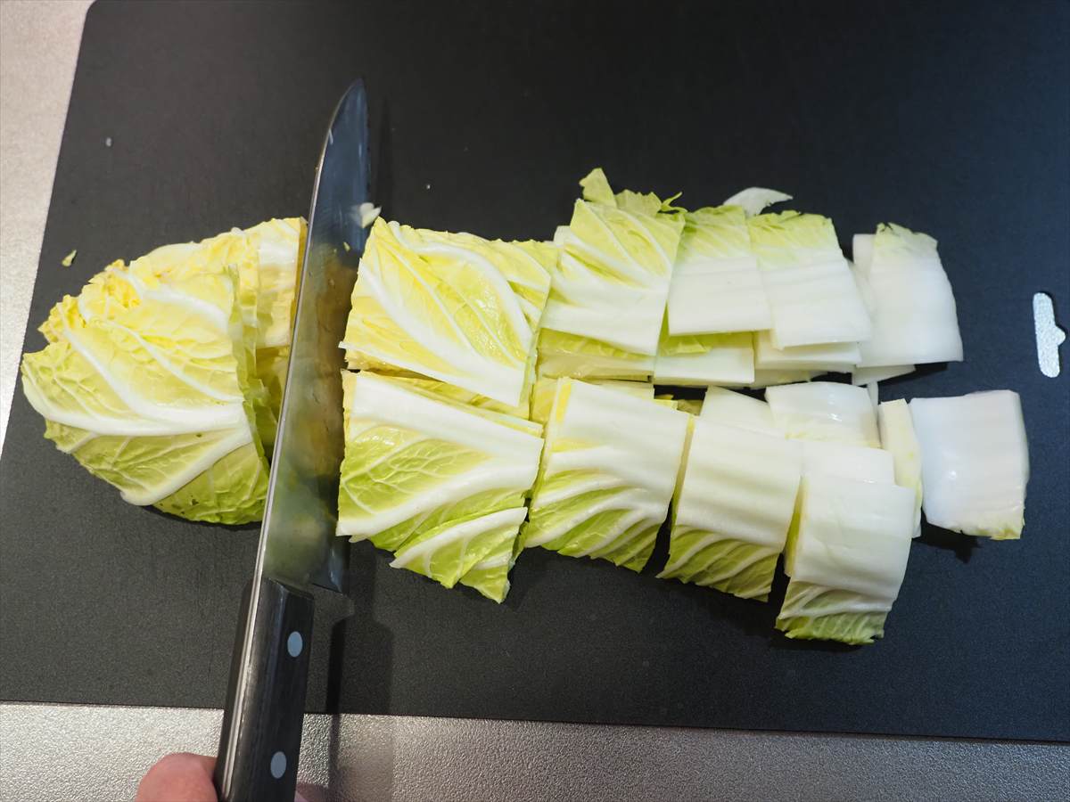お餅入り、フライパンで簡単「鶏すき焼き」