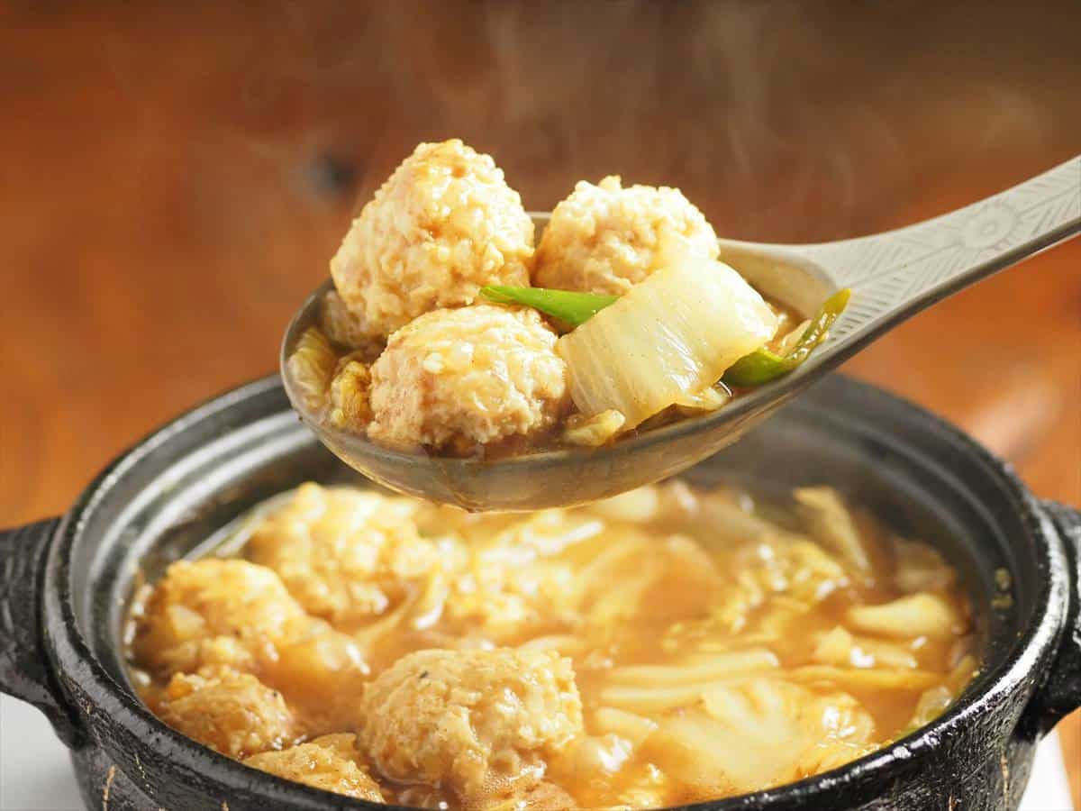 筋肉料理人さん 鶏団子と白菜のカレー鍋
