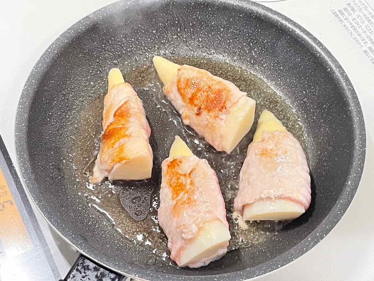 たけのこのごまみそ肉巻き