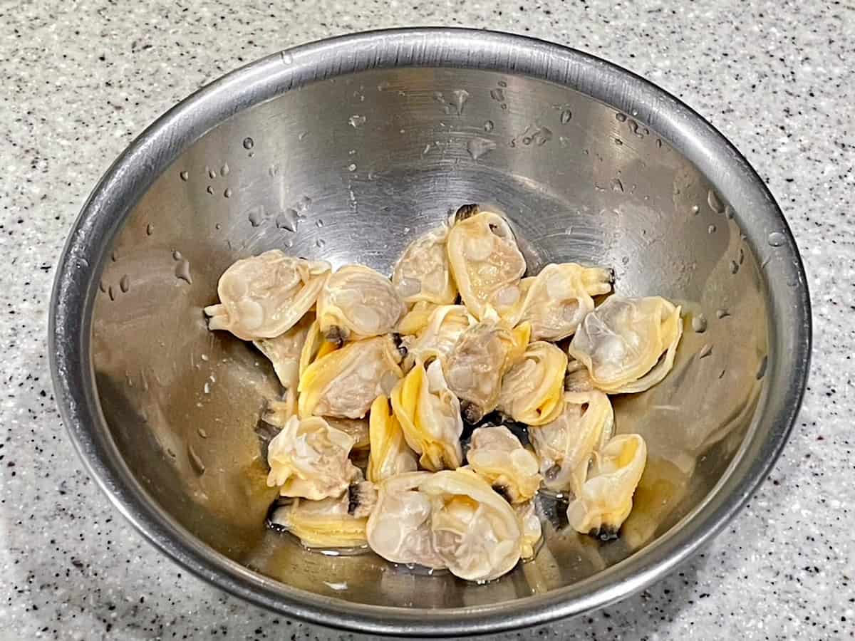 みつばとあさりのたまごとじあんかけパスタ