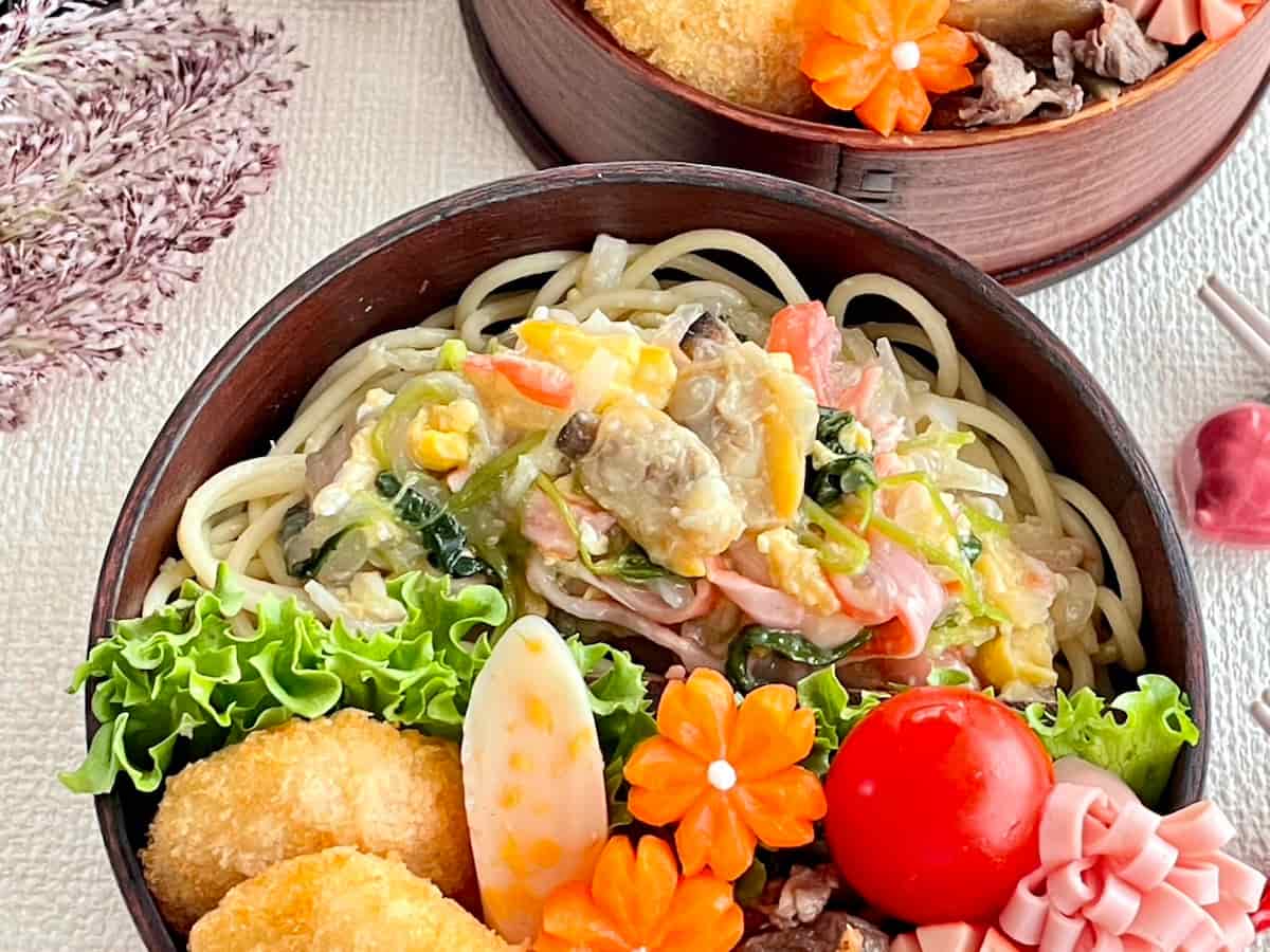 みつばとあさりのたまごとじあんかけパスタ