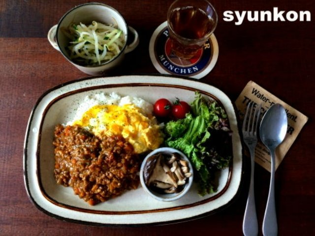 簡単！レンジで！「とろとろ卵のキーマカレー」