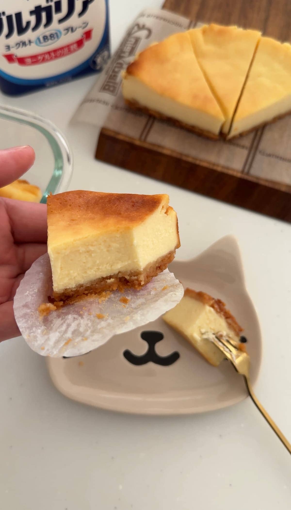 水切りヨーグルトでベイクドチーズケーキ